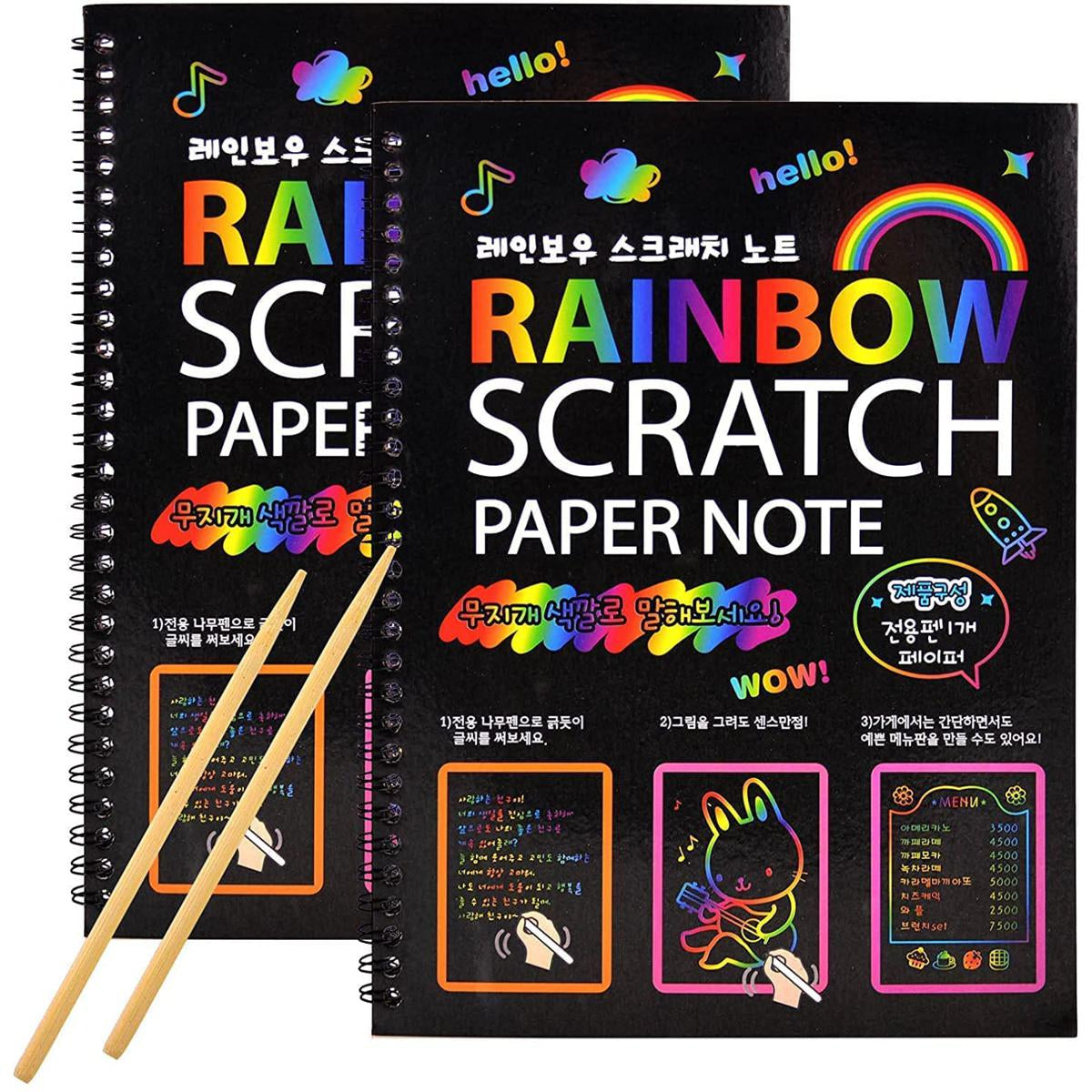 Rainbow Scratch Art Magic Notebook - FREE SHIPPING – Edu Toys