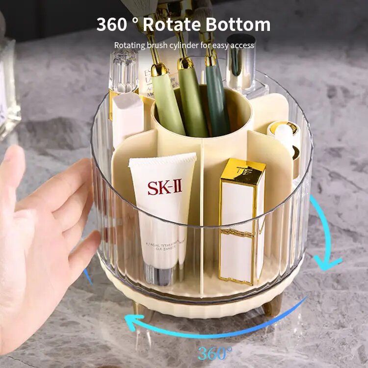 360° Rotating Water & Dust Proof Makeup Organizer